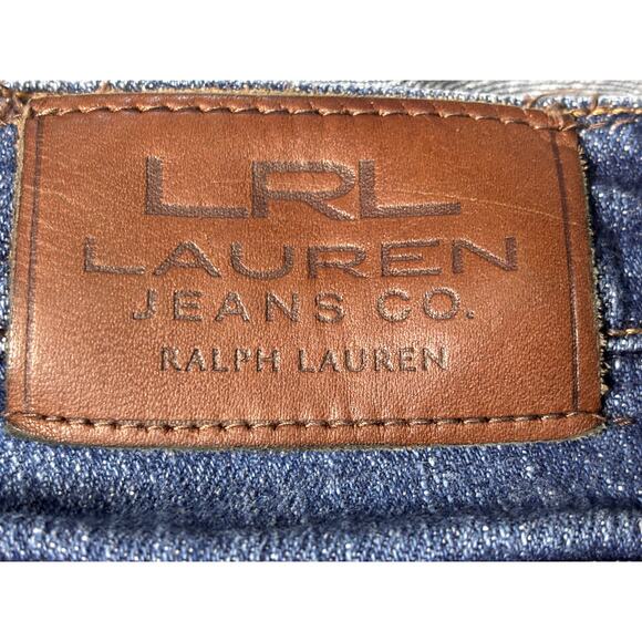 LRL Lauren Jeans Co. Womens Size 12 Petite Stretch Straight Leg Medium Wash - Picture 3 of 10